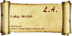 Laky Anikó névjegykártya
